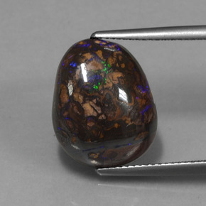 Ópalo boulder multicolor natural de 12,14 ct, forma elegante, opaco