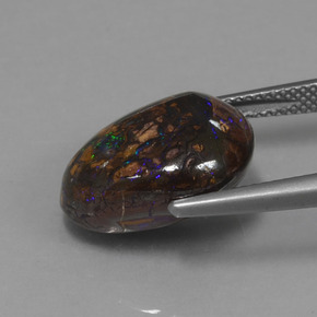 Ópalo boulder multicolor natural de 12,14 ct, forma elegante, opaco