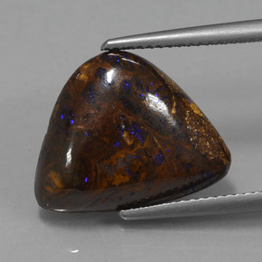 Ópalo boulder multicolor natural de 9,90 ct, forma elegante, opaco