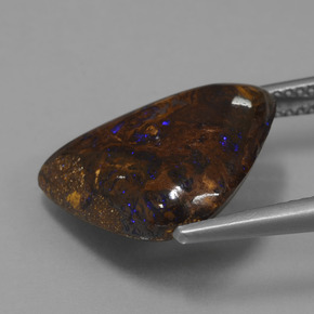 Ópalo boulder multicolor natural de 9,90 ct, forma elegante, opaco