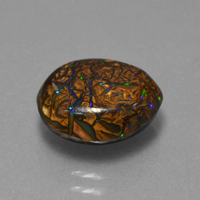 Ópalo boulder multicolor natural de 3,94 ct, forma elegante, opaco