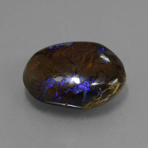 Ópalo boulder multicolor natural de 7,53 ct, corte óvalo, opaco