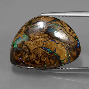 Ópalo boulder multicolor natural de 7,07 ct, forma elegante, opaco
