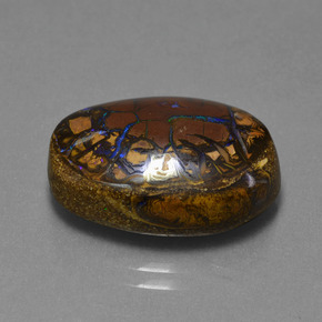 Ópalo boulder multicolor natural de 13,53 ct, corte óvalo, opaco