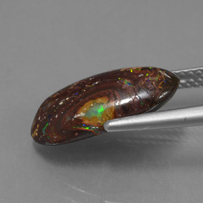 Ópalo boulder multicolor natural de 4,45 ct, forma elegante, opaco
