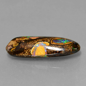 Ópalo boulder multicolor natural de 4,26 ct, forma elegante, opaco