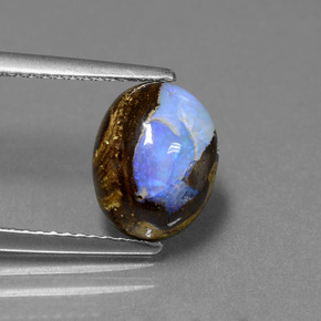 Ópalo boulder multicolor natural de 2,53 ct, corte óvalo, opaco