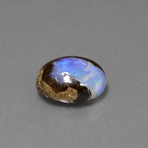 Ópalo boulder multicolor natural de 2,53 ct, corte óvalo, opaco