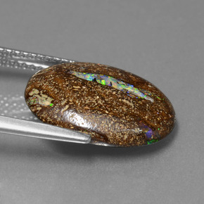 Ópalo de roca Multicolor natural de 5.89 ct, Corte Óvalo, Opaco