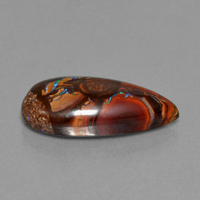 Ópalo boulder multicolor natural de 11,35 ct, en forma de pera, opaco