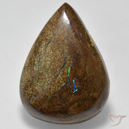 21.20ct Natural Multicolor Ópalo de roca, En forma de pera, Opaco