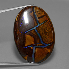 Ópalo boulder multicolor natural de 66,28 ct, corte óvalo, opaco
