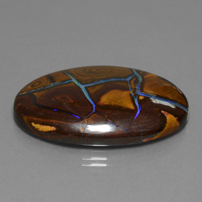 Ópalo boulder multicolor natural de 66,28 ct, corte óvalo, opaco
