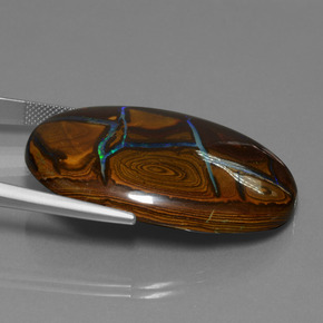 Ópalo boulder multicolor natural de 66,28 ct, corte óvalo, opaco