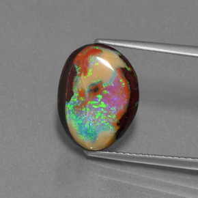 Ópalo boulder multicolor natural de 6,24 ct, forma elegante, opaco