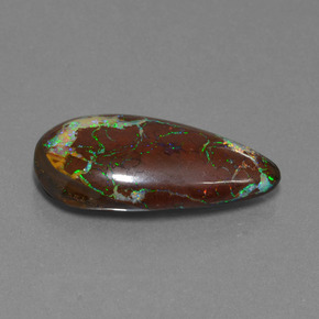 Ópalo boulder multicolor natural de 22,94 ct, en forma de pera, opaco