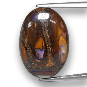 Ópalo boulder multicolor natural de 12,14 ct, corte óvalo, opaco