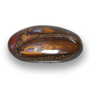 Ópalo boulder multicolor natural de 12,14 ct, corte óvalo, opaco