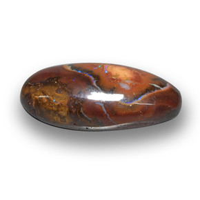 Ópalo boulder multicolor natural de 10,73 ct, corte óvalo, opaco