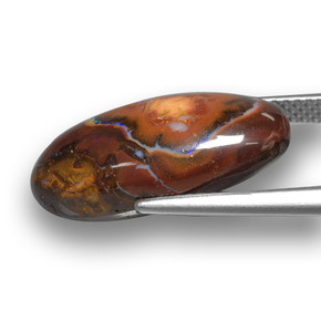 Ópalo boulder multicolor natural de 10,73 ct, corte óvalo, opaco