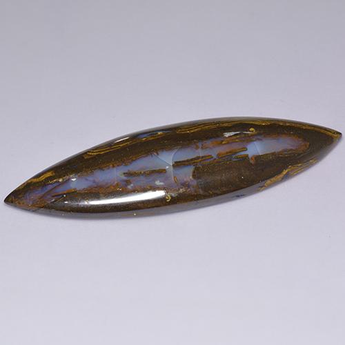 Ópalo boulder multicolor natural de 36,92 ct, marquesa, opaco