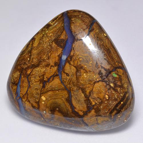 Ópalo boulder multicolor natural de 32,30 ct, trillón, opaco