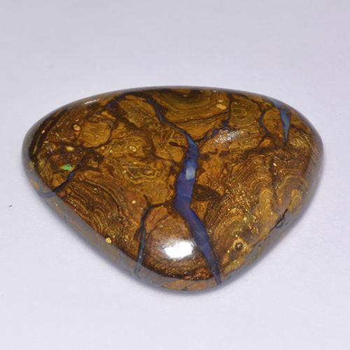 Ópalo boulder multicolor natural de 32,30 ct, trillón, opaco