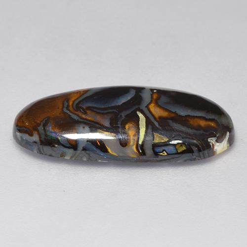 Ópalo boulder multicolor natural de 6,31 ct, corte óvalo, opaco
