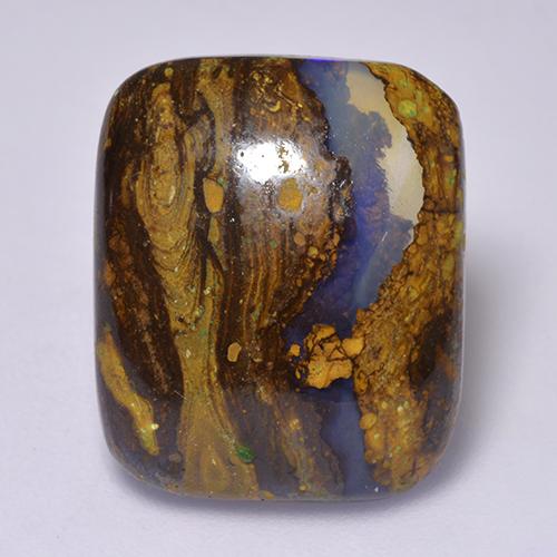 Ópalo de roca Multicolor natural de 13.32 ct, Corte Cojín, Opaco