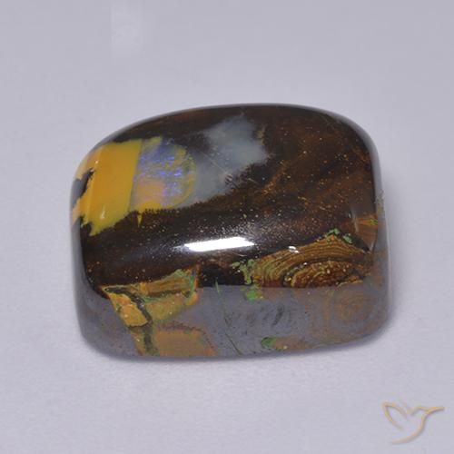 Ópalo de roca Multicolor natural de 13.46 ct, Forma Cojín, Opaco