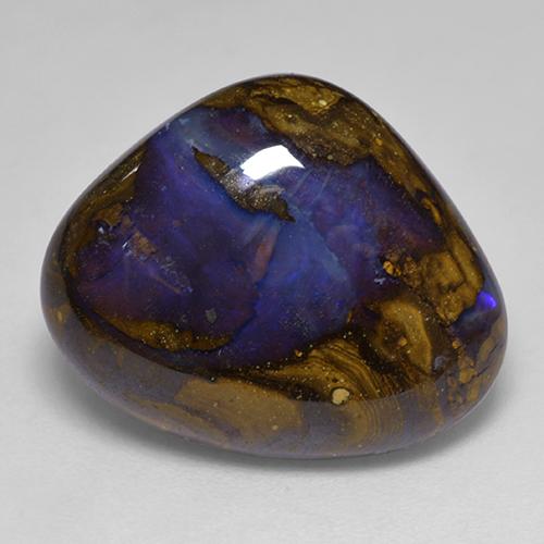 Ópalo boulder multicolor natural de 13,03 ct, en forma de pera, opaco