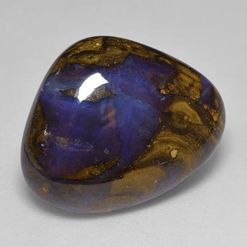 Ópalo boulder multicolor natural de 13,03 ct, en forma de pera, opaco