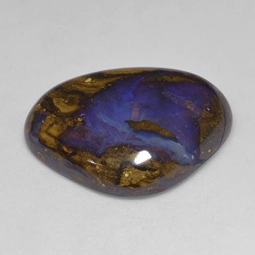 Ópalo boulder multicolor natural de 13,03 ct, en forma de pera, opaco