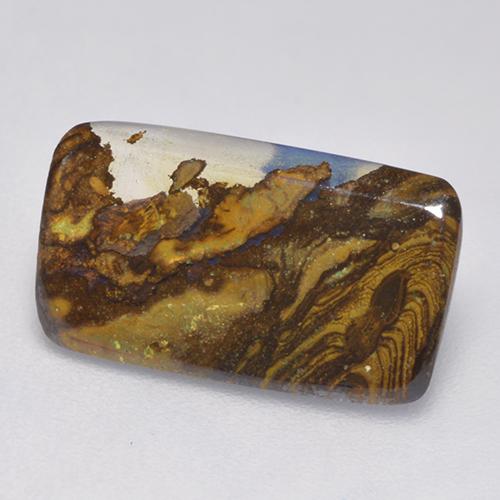 Ópalo boulder multicolor natural de 2,58 ct, corte cojín, translúcido