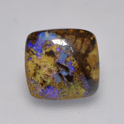 Ópalo boulder multicolor natural de 1,31 ct, corte cojín, opaco