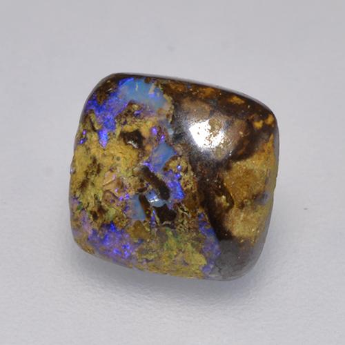 Ópalo boulder multicolor natural de 1,31 ct, corte cojín, opaco