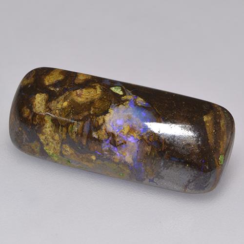 Ópalo boulder multicolor natural de 9,16 ct, corte cojín, opaco