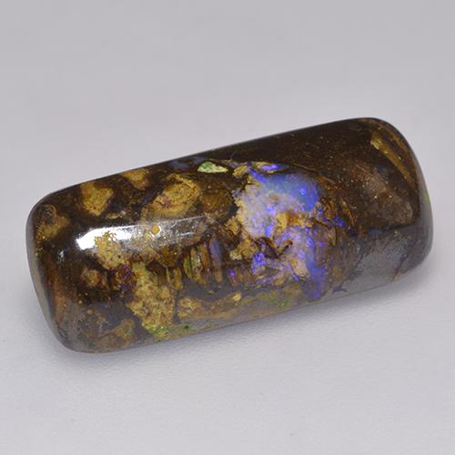 Ópalo boulder multicolor natural de 9,16 ct, corte cojín, opaco