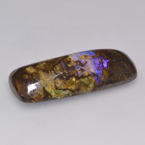 Ópalo boulder multicolor natural de 9,16 ct, corte cojín, opaco