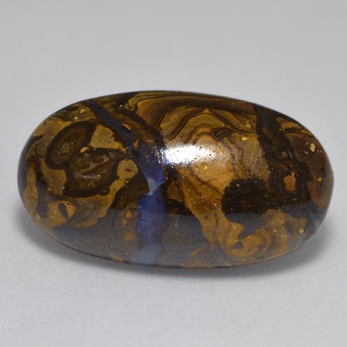 Ópalo boulder multicolor natural de 11,31 ct, corte óvalo, opaco