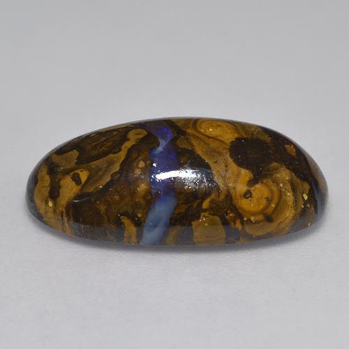 Ópalo boulder multicolor natural de 11,31 ct, corte óvalo, opaco