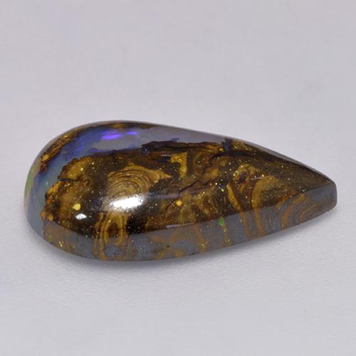 Ópalo de roca Multicolor natural de 9.31 ct, En forma de pera, Translúcido