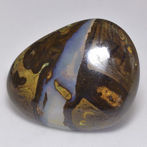 Ópalo boulder multicolor natural de 18,81 ct, forma elegante, translúcido
