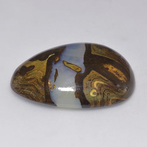 Ópalo boulder multicolor natural de 18,81 ct, forma elegante, translúcido