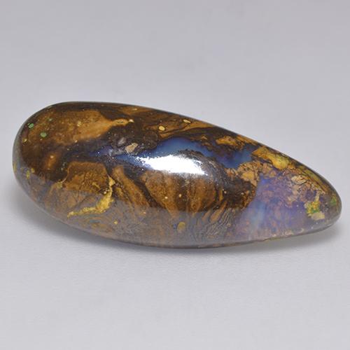Ópalo boulder multicolor natural de 14,32 ct, en forma de pera, translúcido