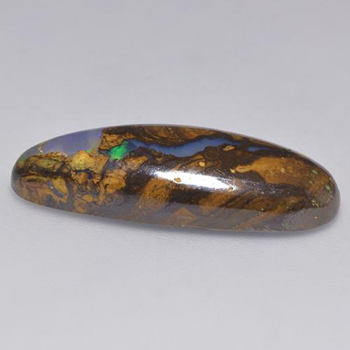 Ópalo boulder multicolor natural de 14,32 ct, en forma de pera, translúcido