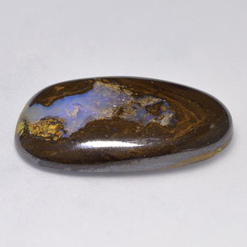 Ópalo boulder multicolor natural de 15,87 ct, forma elegante, opaco