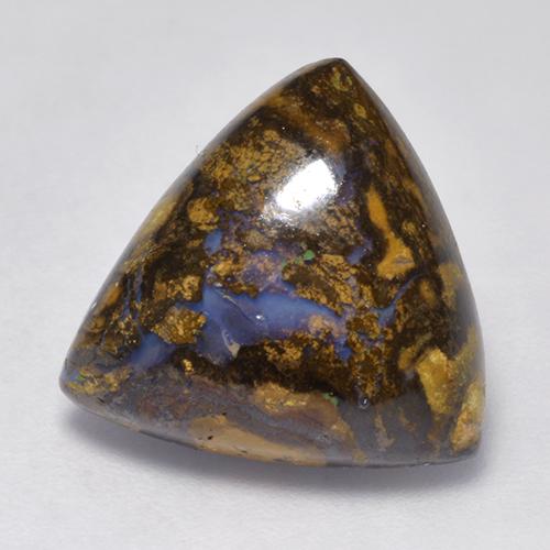 Ópalo boulder multicolor natural de 8,22 ct, trillón, opaco