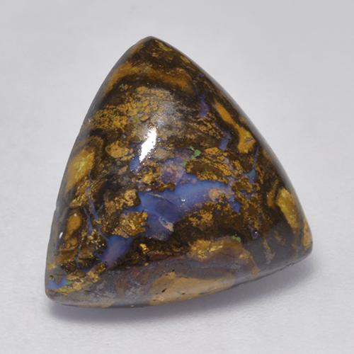 Ópalo boulder multicolor natural de 8,22 ct, trillón, opaco