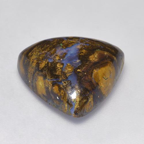 Ópalo boulder multicolor natural de 8,22 ct, trillón, opaco